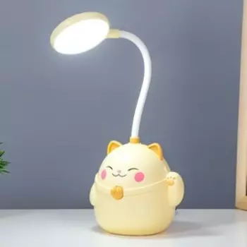 Настольная лампа "Манэки" LED 3Вт АКБ USB бежевый 11,5х10х30 см RISALUX