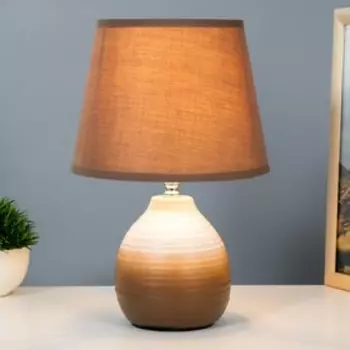 Настольная лампа "Мелли" E14 40Вт бело-шоколадный 17х17х28 см