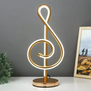 Настольная лампа металл, силикон "Скрипичный ключ" (зеркальный) 5Вт от 220В 15х19,5х44,7