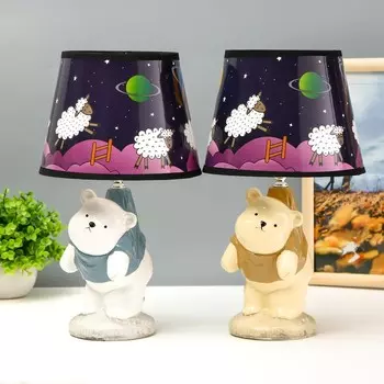 Настольная лампа с абажуром RISALUX «Мишка», Е14, 15 Вт, 202034 см, МИКС