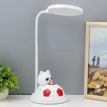 Настольная лампа «Мишка с мячом» LED бело-красный 141548 см RISALUX