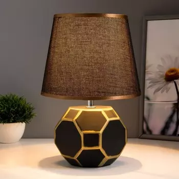 Настольная лампа "Нео" E14 40Вт черно-золотой 20х20х29 см RISALUX