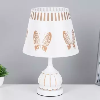 Настольная лампа "Одетта" Е27 40Вт бело-золотой 25х25х39 см RISALUX