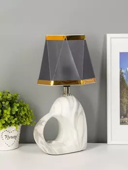 Настольная лампа «Пьет» E14 40 Вт белый-серый 141434 см RISALUX