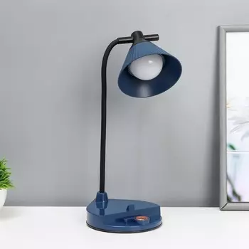 Настольная лампа «Парасоль» LED, от USB/АКБ 6 Вт сенсор 3000-6000 синий 141037 см RISALUX