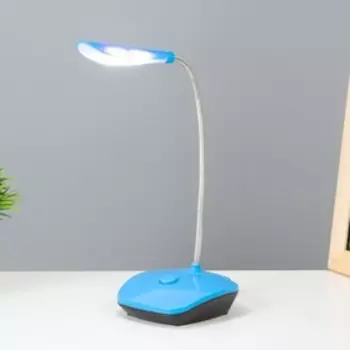 Настольная лампа "Рендо" LED 2Вт от батареек 3хААА голубой 11,5х11,5х38,5 см RISALUX