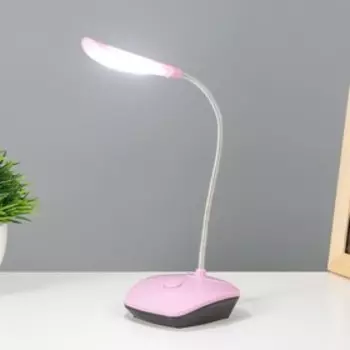 Настольная лампа "Рендо" LED 2Вт от батареек 3хААА розовый 11,5х11,5х38,5 см RISALUX