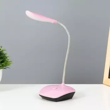 Настольная лампа "Рендо" LED 2Вт от батареек 3хААА розовый 11,5х11,5х38,5 см RISALUX