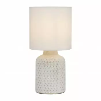 Настольная лампа Rivoli Sabrina 1хЕ14, 40 Вт керамика белая с абажуром