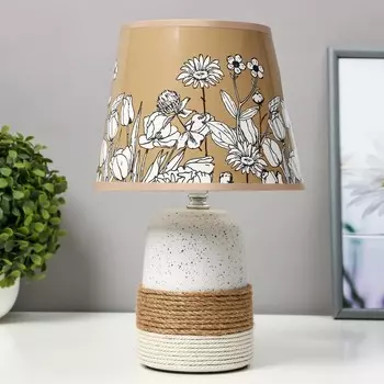 Настольная лампа с абажуром RISALUX «Романтика», Е14, 15 Вт, коричневый, 312020 см