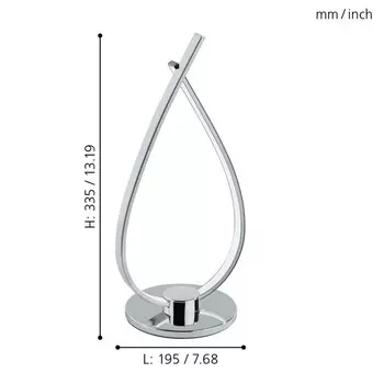 Настольная лампа RONCADE, 1x14Вт LED, 3000K, 1200лм, цвет хром
