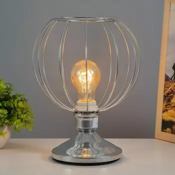 Настольная лампа «Руана» 140 Вт Е27 хром RISALUX