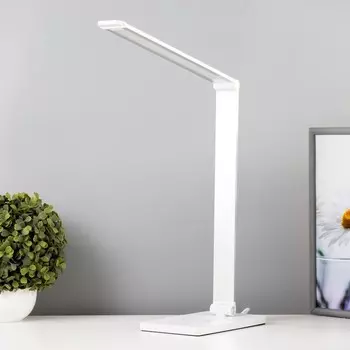 Настольная лампа с беспроводной зарядкой "Алти" LED 7+5Вт USB бело-серебряный 12х19х72,5 см 908123