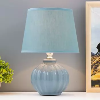 Настольная лампа "Сандра" Е14 1х40Вт синий 20х20х29,5 см RISALUX