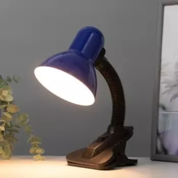 Настольная лампа "Школьник" 1x15W E27 на прищепке индиго 14,5х14,5х33см RISALUX