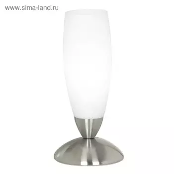 Настольная лампа SLIM 1x40Вт E14 никель 7x7x22см