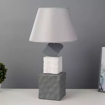 Настольная лампа Стоун Е14 40Вт серо-белый 30х30х56 см