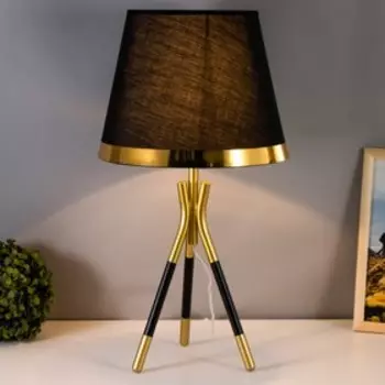 Настольная лампа "Венеция" E27 40Вт черно-золотой 28х28х50 см RISALUX