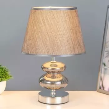 Настольная лампа "Венеция" Е27 40Вт хром-серебряный 21х21х33 см RISALUX