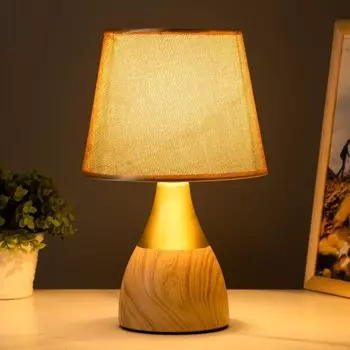 Настольная лампа "Вуд" E14 40 Вт коричневый 20х20х31 см RISALUX