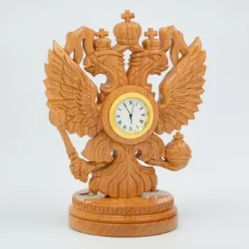 Настольные часы, серия: Интерьер, "Герб РФ", плавный ход