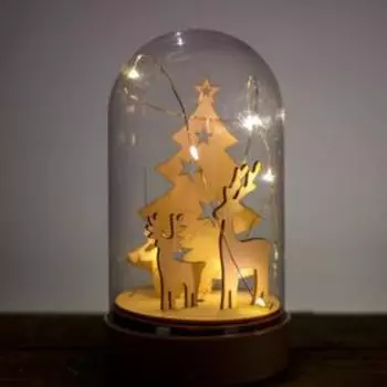 Новогодний декор с подсветкой «Олени и ёлка» 191010 см