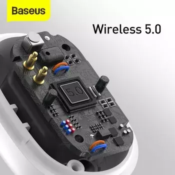 Наушники беспроводные Baseus WM01 Plus, TWS, вакуумные, BT5.0, 40/800 мАч, микрофон, белые