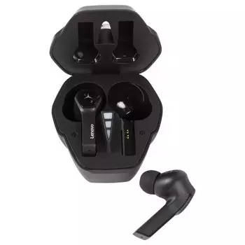 Наушники беспроводные Lenovo HQ08, TWS, вакуумные, микрофон, игровые, 30/400 мАч, черные