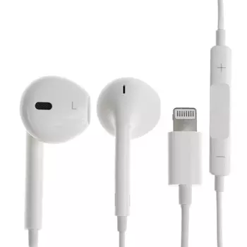 Наушники BYZ S852, проводные, вкладыши, Lightning, Bluetooth, 1.25 м, белые