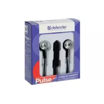 Наушники Defender Pulse 427, вакуумные, микрофон, 105 дБ, 32 Ом, 3.5 мм, 1.2 м, чёрные
