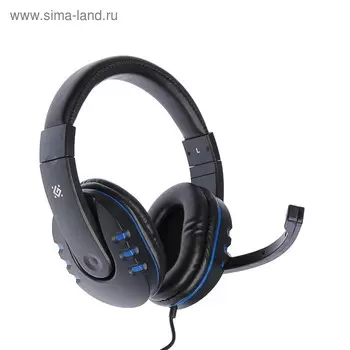 Наушники Defender Warhead G-160, игровые, микрофон, 3.5 мм, 2.5 м, черно-синий