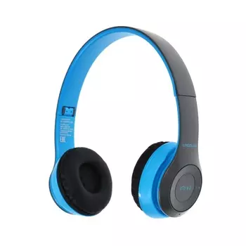 Наушники ERGOLUX ELX-BTHP01-C06, беспроводные, накладные, микрофон, 250мАч, BT 5.1, FM, microSD, синие