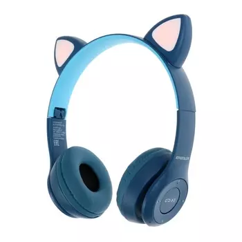 Наушники ERGOLUX ELX-BTHP02-C06, беспроводные, накладные, микрофон, 250мАч, FM, синие