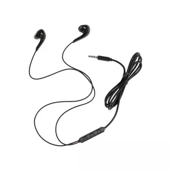 Наушники ERGOLUX ELX-WHP01-C01, проводные, вкладыши, микрофон, Jack 3.5 мм, кабель 1 м, чёрные
