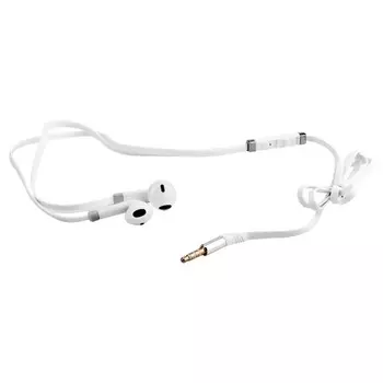 Наушники ERGOLUX ELX-WHP02-C01, проводные, вкладыши, микрофон, Jack 3.5 мм, кабель 1 м, белые