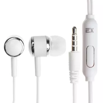 Наушники Exployd EX-HP-865, вакуумные, микрофон, 108 дБ, 32 Ом, Jack 3.5 мм, кабель 1 м, белые