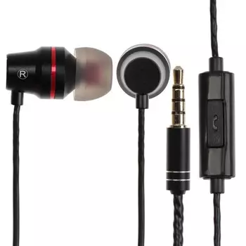 Наушники Exployd EX-HP-866, вакуумные, микрофон, 108 дБ, 32 Ом, 3.5 мм, 1.2 м, черные