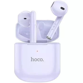 Наушники беспроводные Hoco EW19, TWS, вкладыши, Bluetooth 5.3, 25/300 мАч, фиолетовые