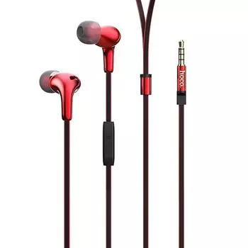 Наушники Hoco M30, проводные, вакуумные, микрофон, jack 3.5 mm, 1.2 м, красные