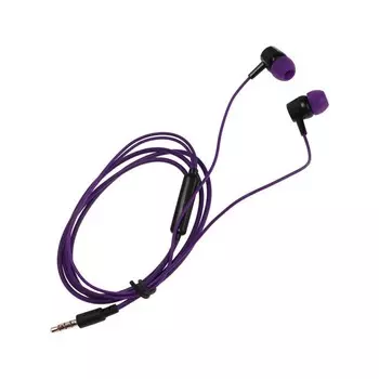 Наушники Krutoff HF-J69, вакуумные, микрофон, 106 дБ, 16 Ом, 3.5мм, 1м, коробка, фиолетовые