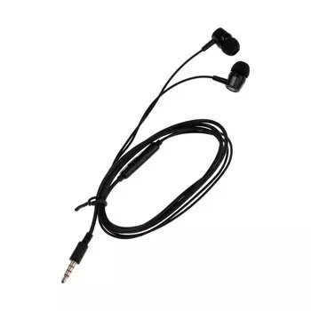 Наушники Krutoff HF-J69, вакуумные, микрофон, 106 дБ, 16 Ом, 3.5 мм, 1 м, коробка, черные