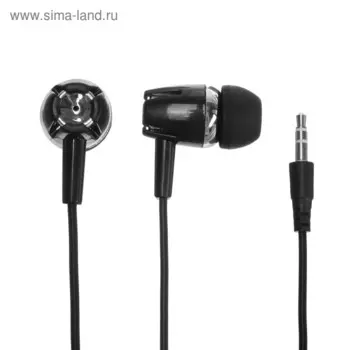 Наушники Luazon LN-4, проводные, вакуумные, Jack 3.5 мм, кабель 1 м, чёрные