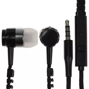 Наушники Luazon VBT 1.10 «Молния», вакуумные, микрофон, чёрные