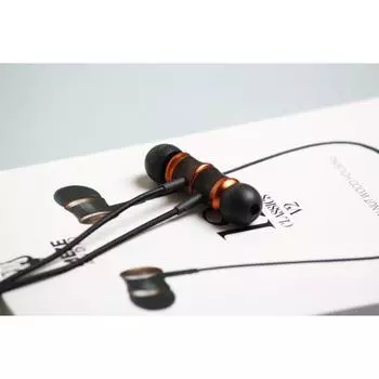 Наушники MEZE 12 CLASSICS V2, вакуумные, 101 дБ, 16 Ом, Jack 3.5, 1.2 м, черно+оранжевые