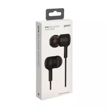 Наушники PERO EP16, вакуумные, 98 дБ, 24 Ом, 3.5 мм, 1.1 м, черные