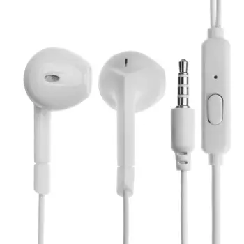 Наушники R-2, проводные, вкладыши, микрофон, Jack 3.5 мм, кабель 1 м, белые