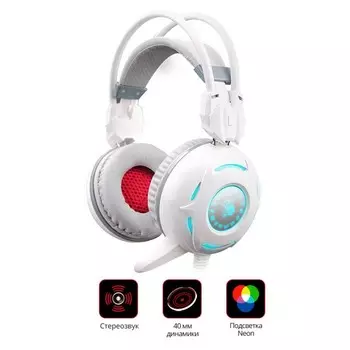 Наушники с микрофоном A4Tech Bloody G300 белый 1.8м мониторные оголовье (G300 WHITE+GREY)