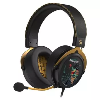 Наушники с микрофоном A4Tech Bloody M595 Renegade черный/рисунок 2.3м мониторные USB оголов 107749