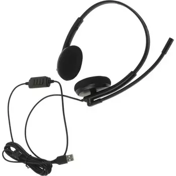 Наушники с микрофоном Creative HS-220 черный 2.4м накладные USB оголовье (51EF1070AA000)