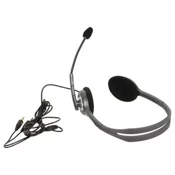 Наушники с микрофоном Logitech H110 темно-серый 1.8м накладные оголовье (981-000472)